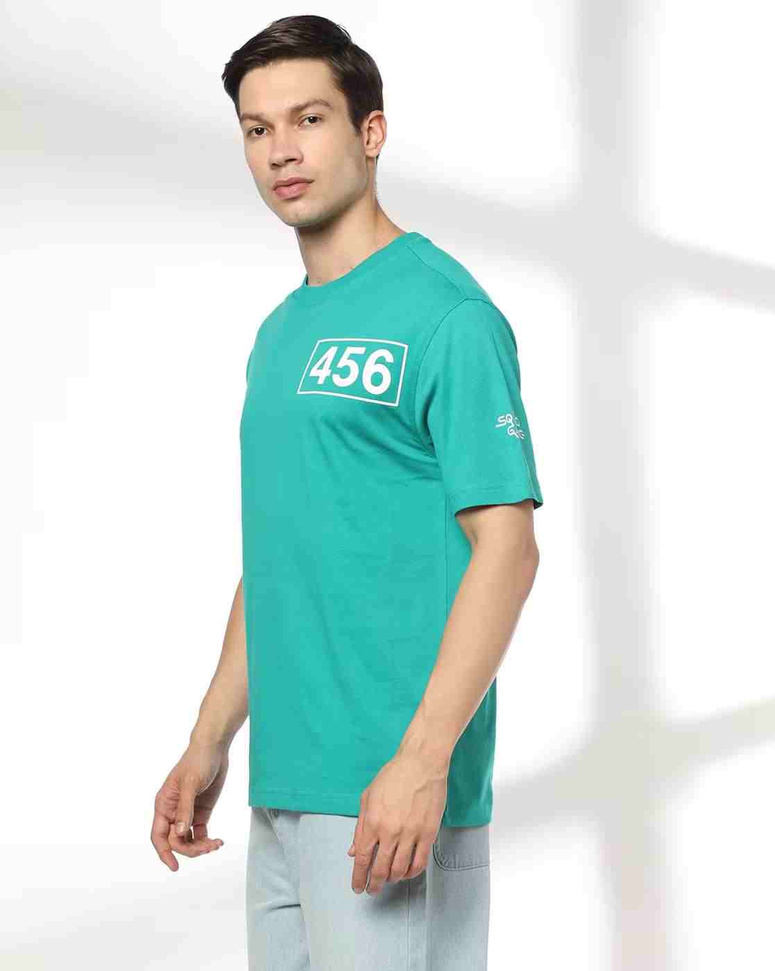DNMX | Men Squid Game Print Relaxed Fit Crew-Neck T-Shirt|1