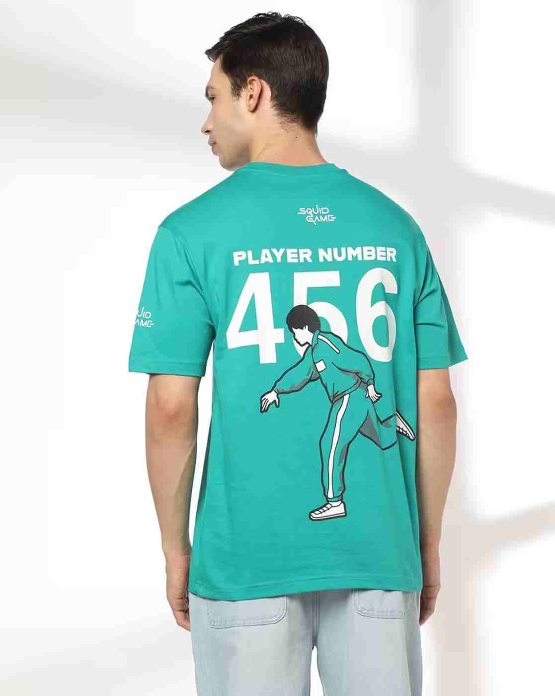 DNMX | Men Squid Game Print Relaxed Fit Crew-Neck T-Shirt|2