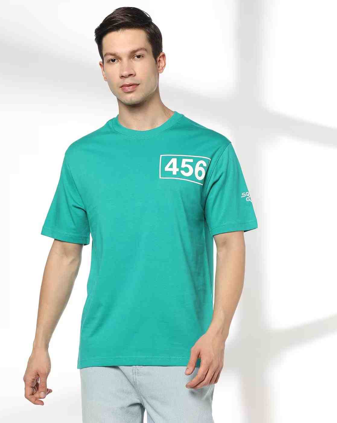 DNMX | Men Squid Game Print Relaxed Fit Crew-Neck T-Shirt|3