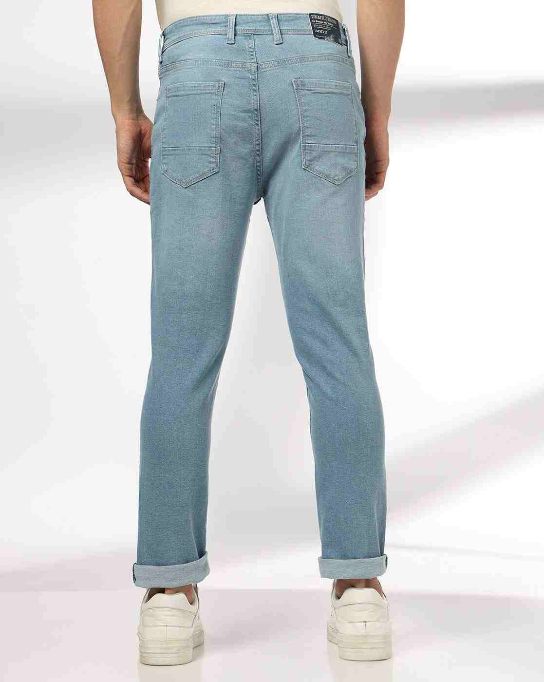 DNMX | Men Lightly Washed Slim Fit Jeans|2