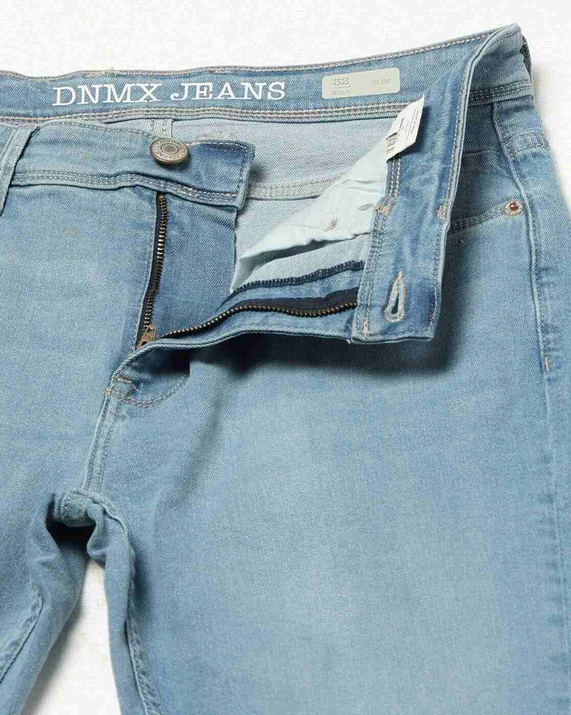 DNMX | Men Lightly Washed Slim Fit Jeans|4