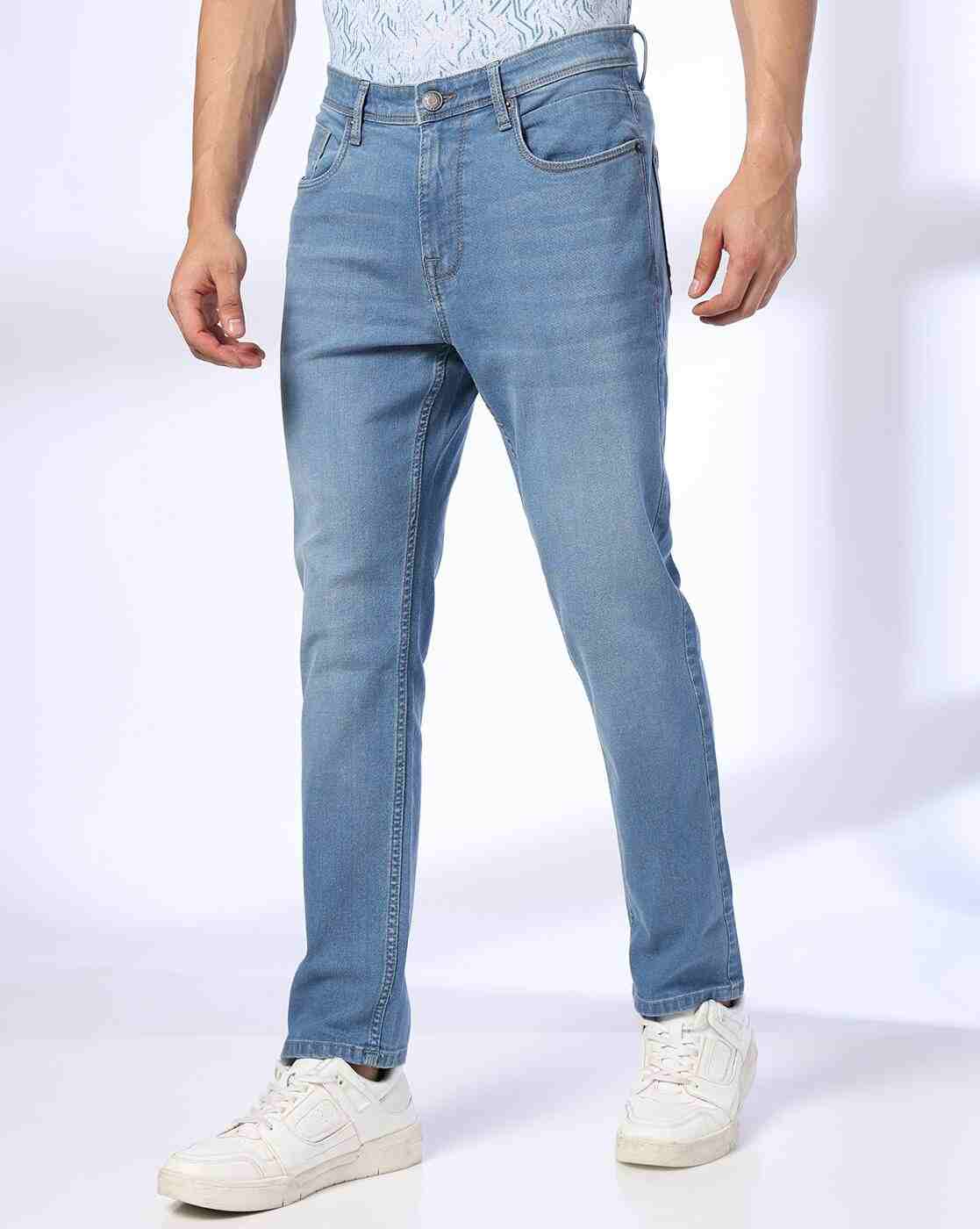DNMX | Men Mid-Wash Slim Fit Jeans|0