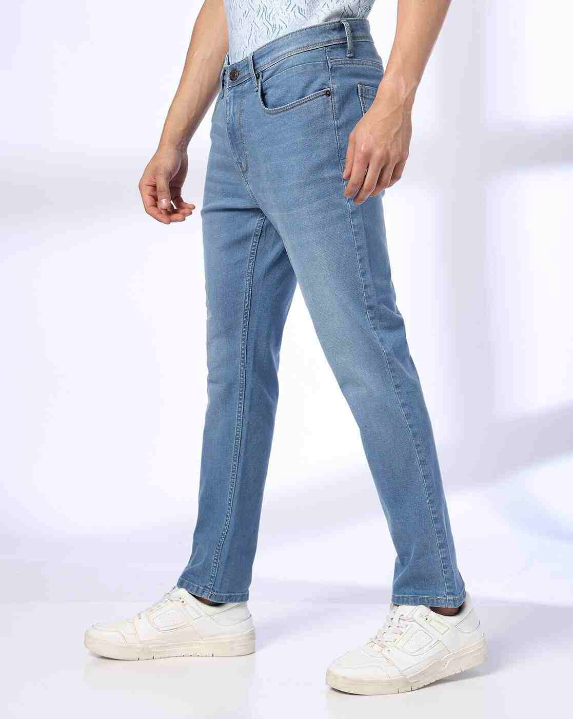 DNMX | Men Mid-Wash Slim Fit Jeans|1