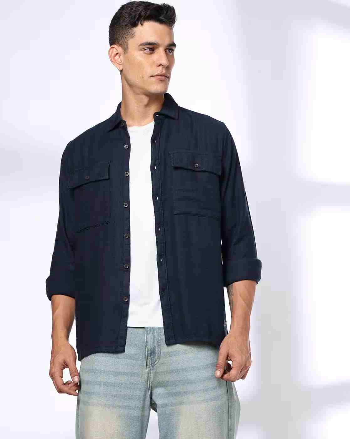 DNMX | Men Regular Fit Shirt with Flap Pockets|0