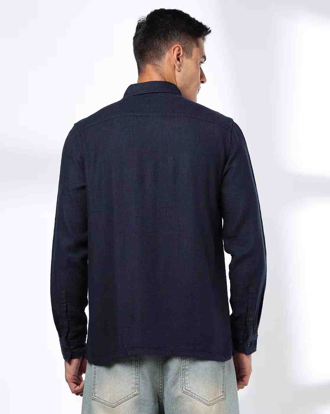 DNMX | Men Regular Fit Shirt with Flap Pockets|2
