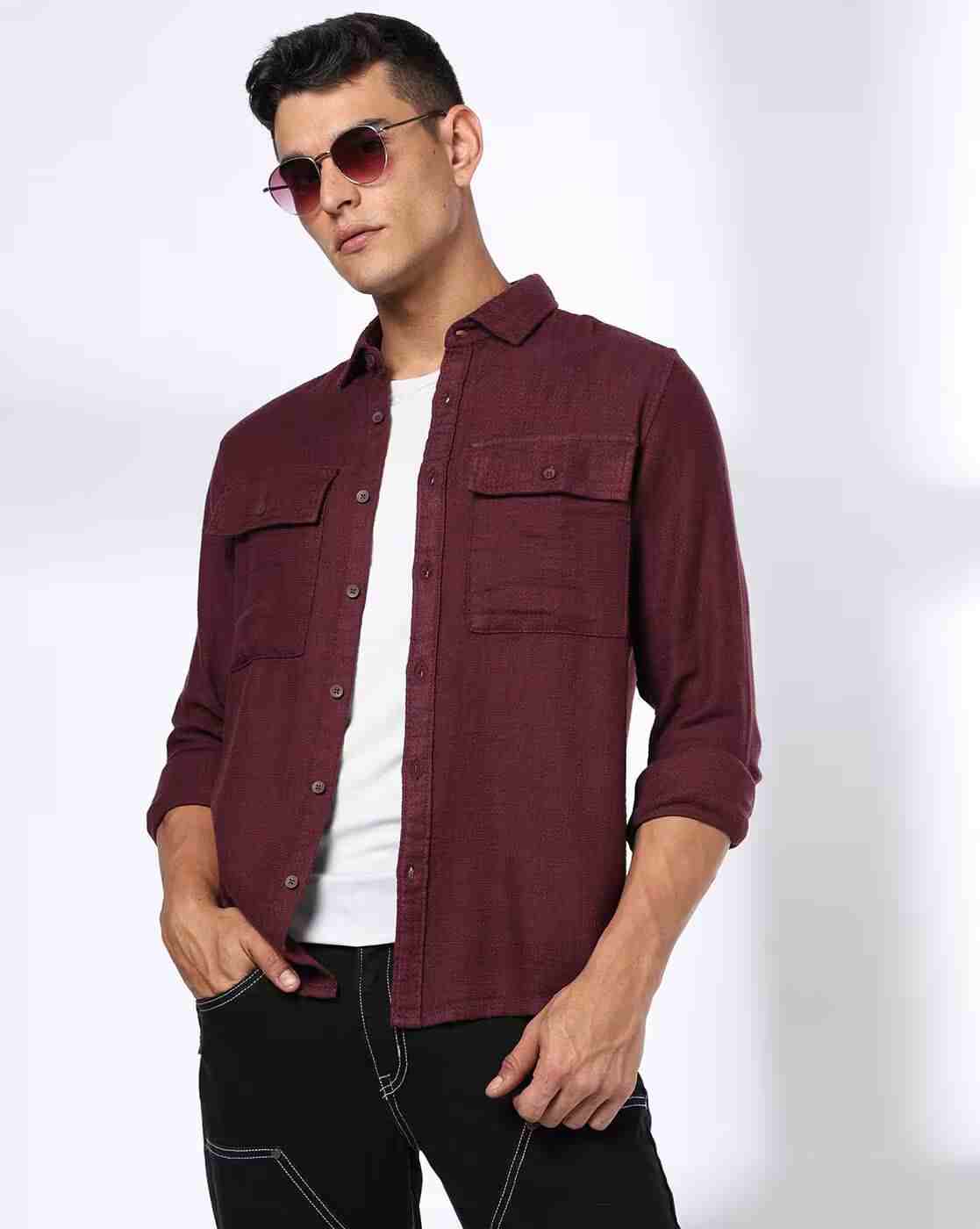 Men Regular Fit Shirt with Flap Pockets