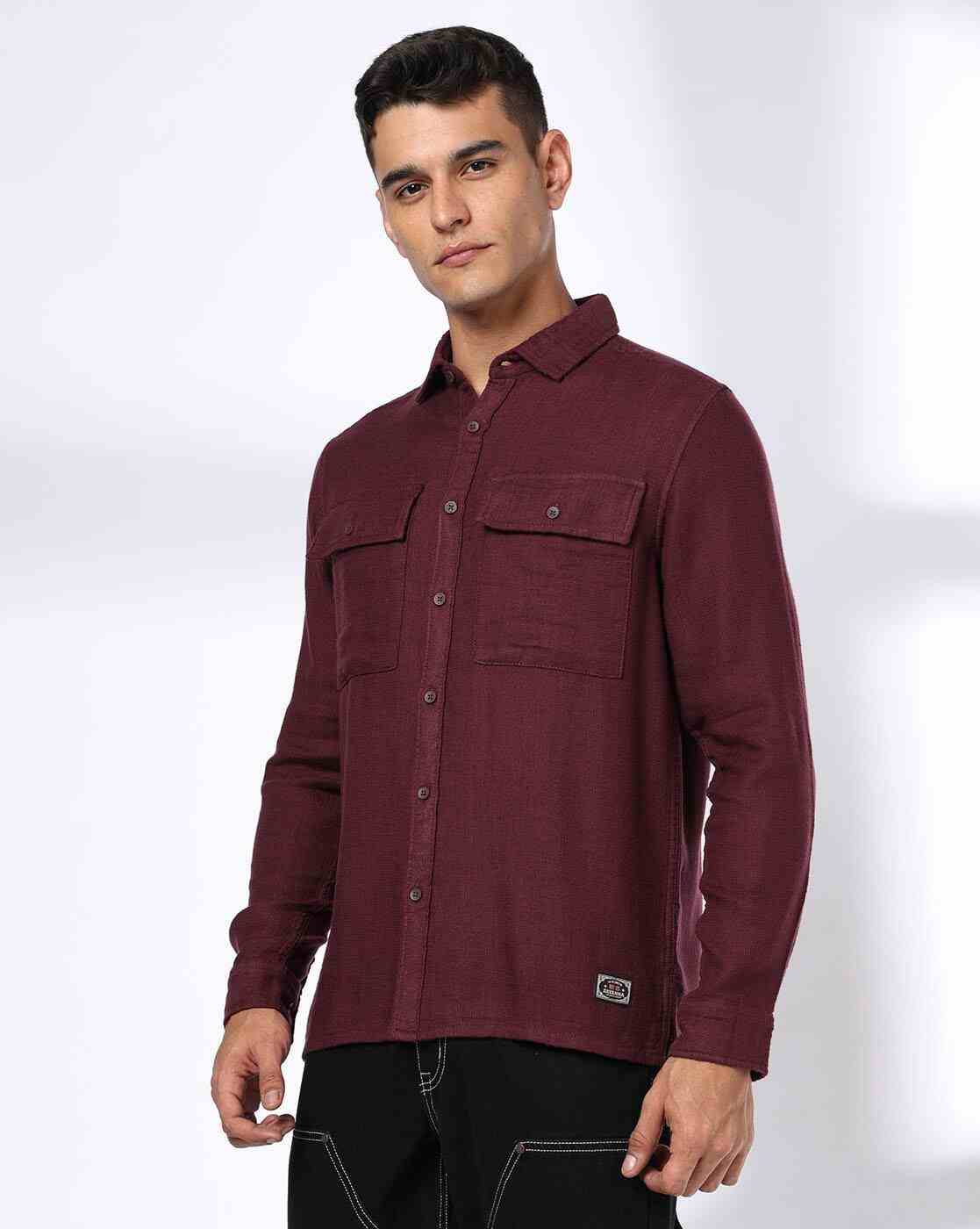 DNMX | Men Regular Fit Shirt with Flap Pockets|2