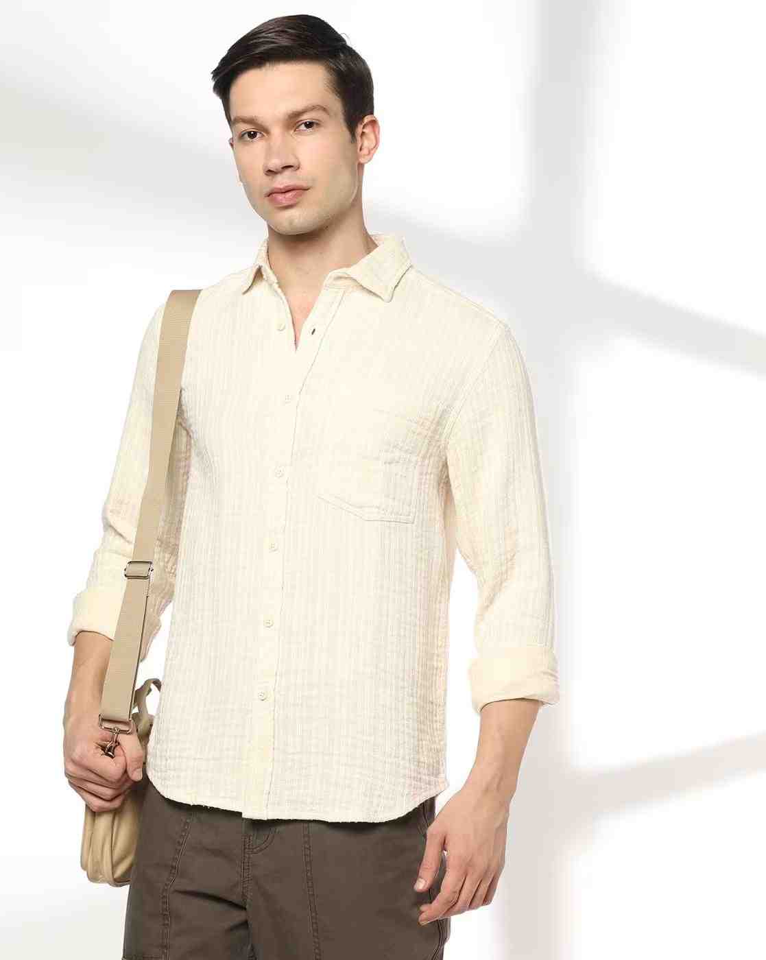 DNMX | Men Striped Regular Fit Shirt|0