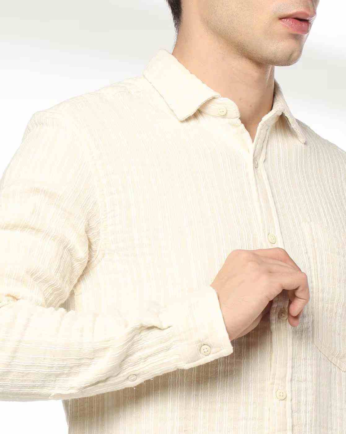 DNMX | Men Striped Regular Fit Shirt|4