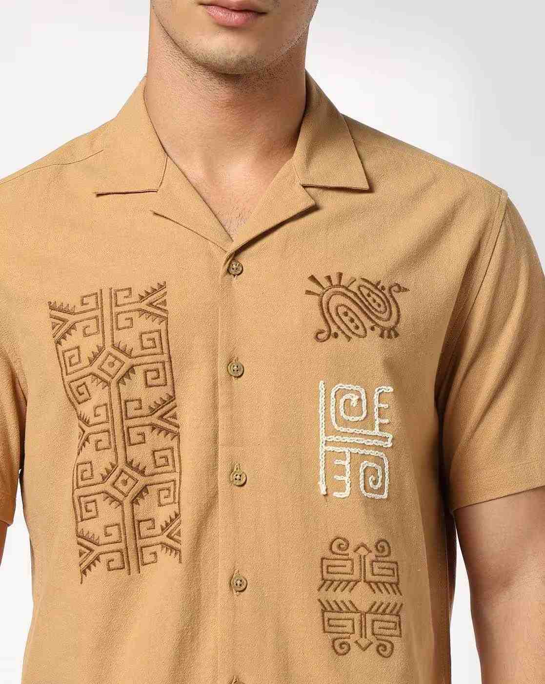 DNMX | Men Embroidered Regular Fit Shirt|3