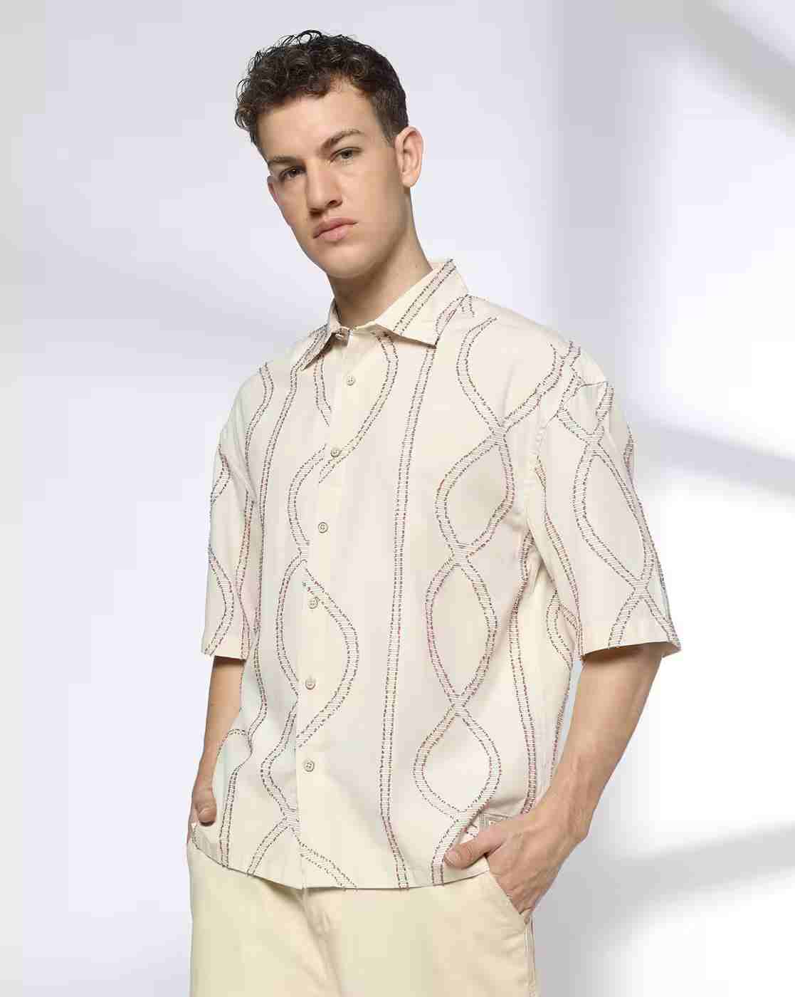 DNMX | Men Printed Boxy Fit Shirt|0