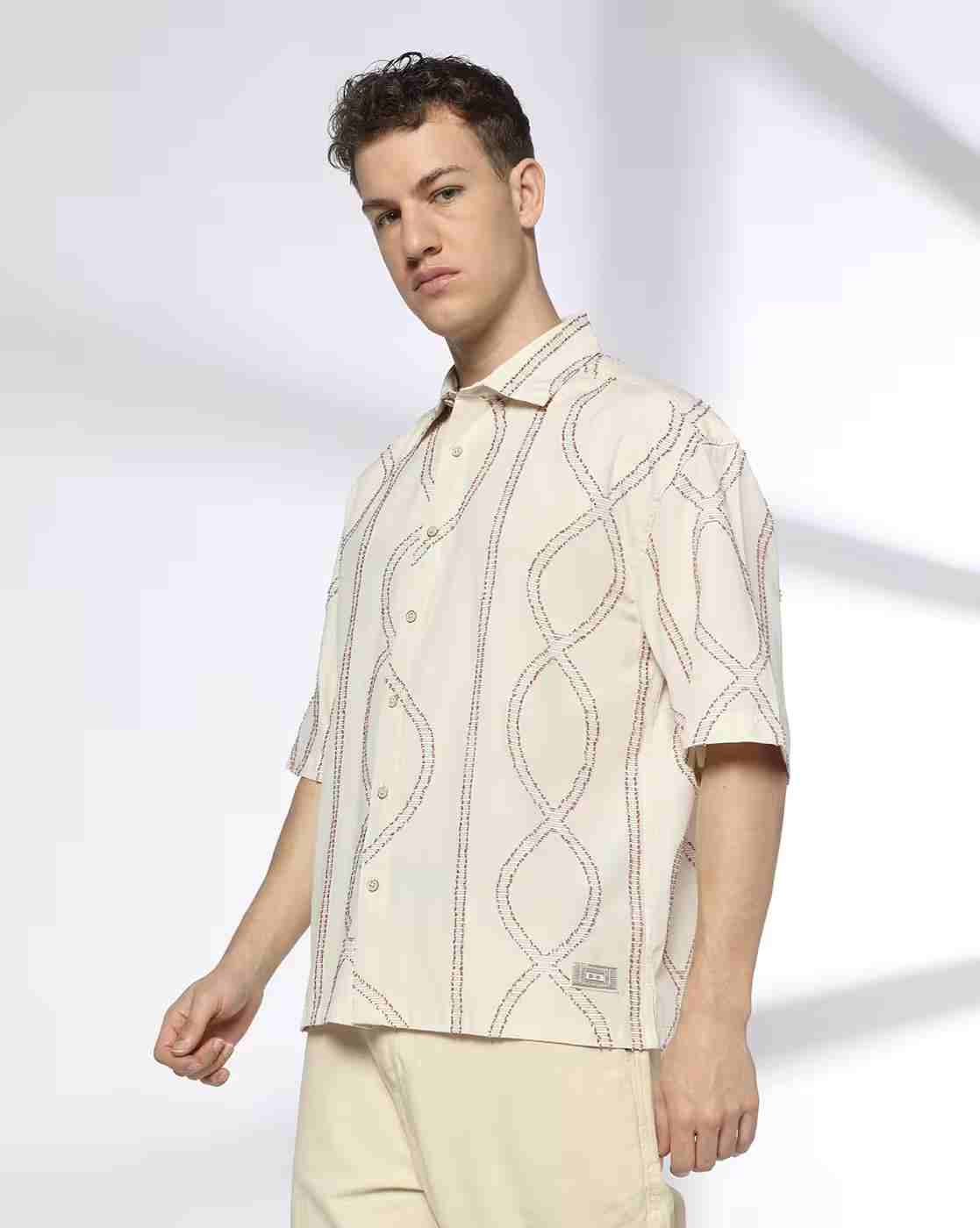 DNMX | Men Printed Boxy Fit Shirt|1