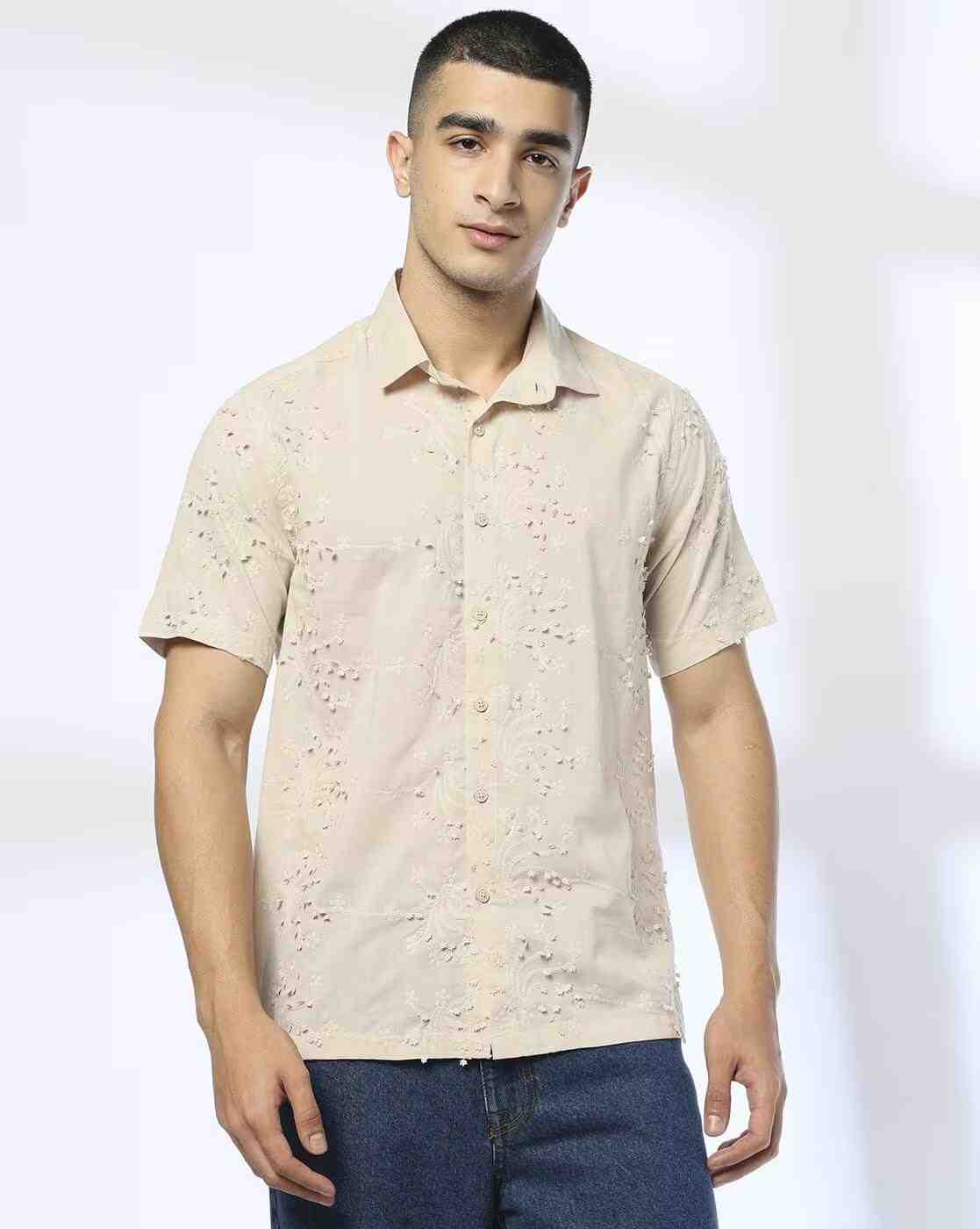 DNMX | Men Embroidered Regular Fit Shirt|0