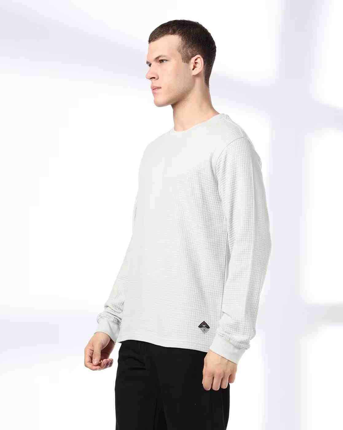 DNMX | Men Patterned Regular Fit Crew-Neck T-Shirt|1