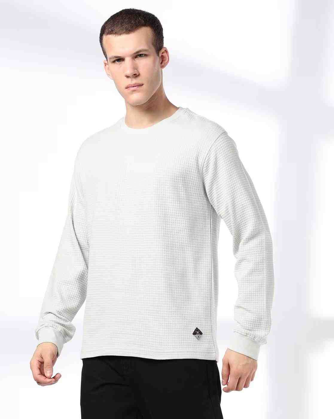 DNMX | Men Patterned Regular Fit Crew-Neck T-Shirt|3