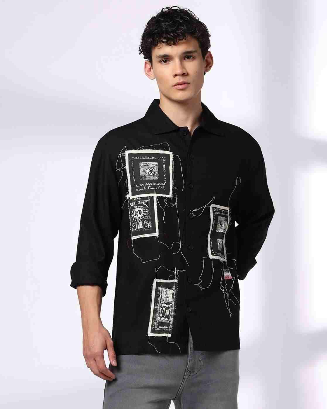 Men Printed Relaxed Fit Shirt with Patch Pocket