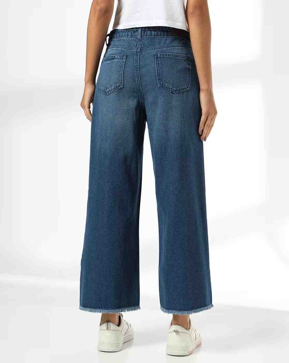 DNMX | Women Mid-Rise Wide Jeans|2