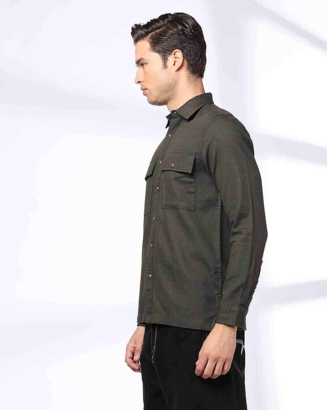 DNMX | Men Regular Fit Shirt with Flap Pockets|1