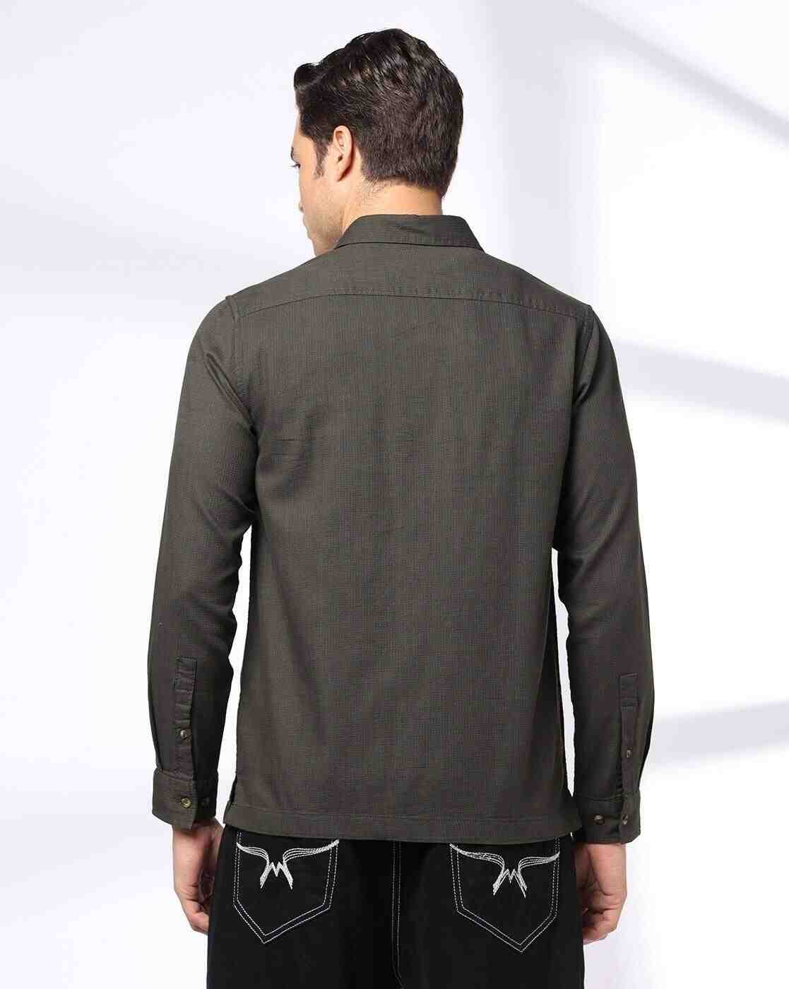 DNMX | Men Regular Fit Shirt with Flap Pockets|2
