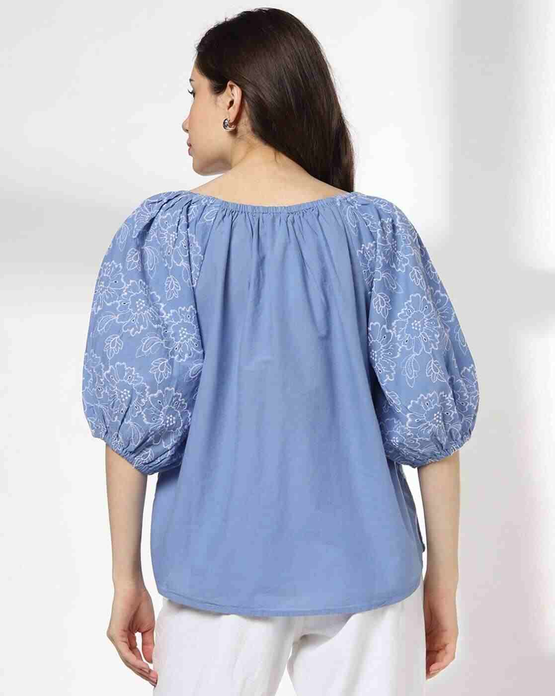 DNMX | Women Schifilli Embroidered Regular Fit Top|2