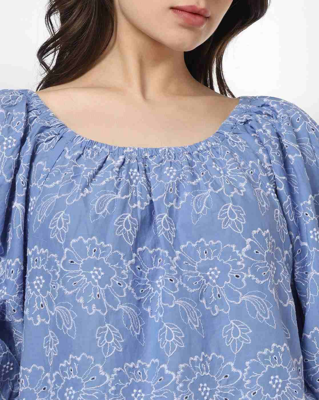 DNMX | Women Schifilli Embroidered Regular Fit Top|3