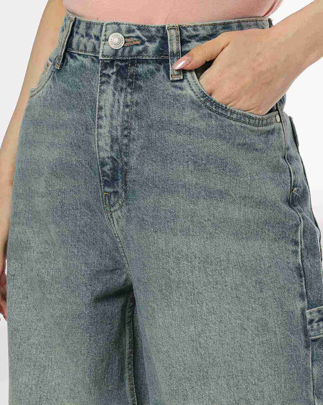 DNMX | Women Highly Washed High-Rise Baggy Fit Jeans|3