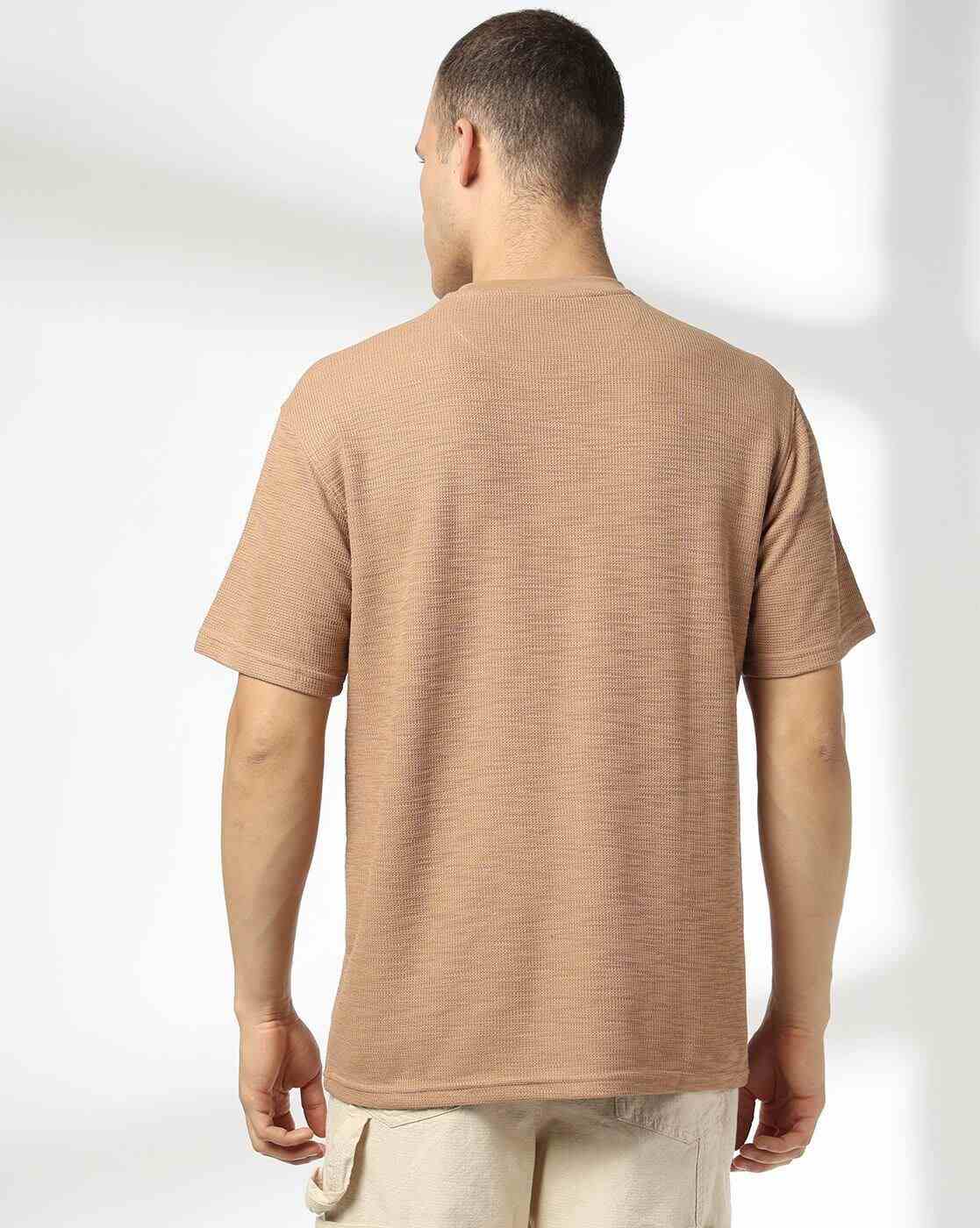 DNMX | Men Ribbed Relaxed Fit Crew-Neck T-Shirt|2