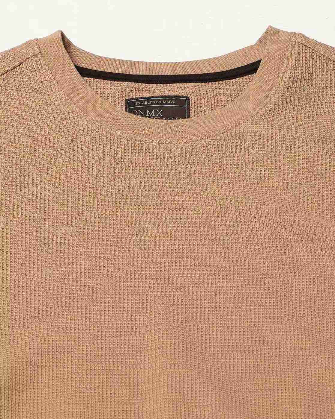 DNMX | Men Ribbed Relaxed Fit Crew-Neck T-Shirt|4