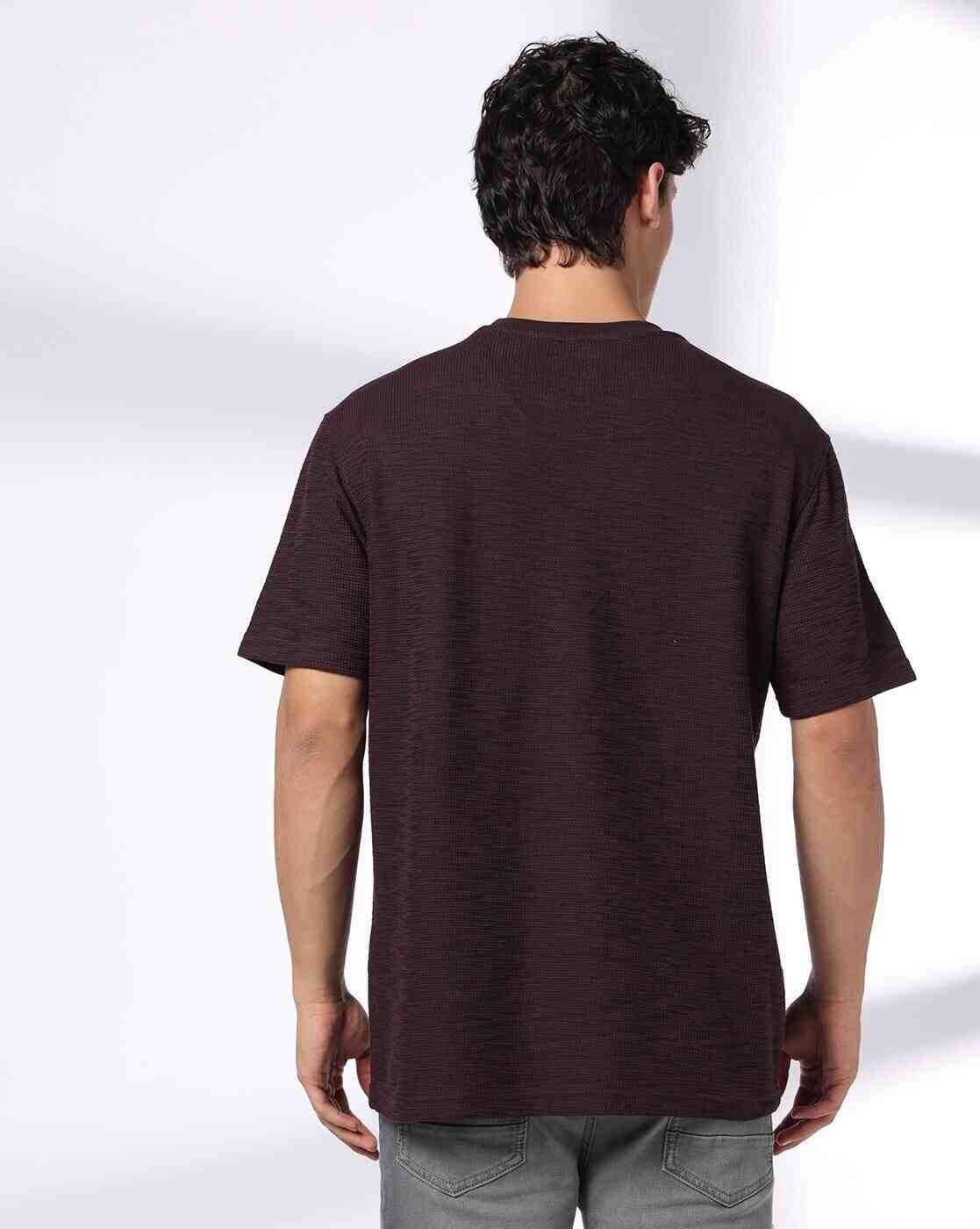 DNMX | Men Ribbed Relaxed Fit Crew-Neck T-Shirt|2