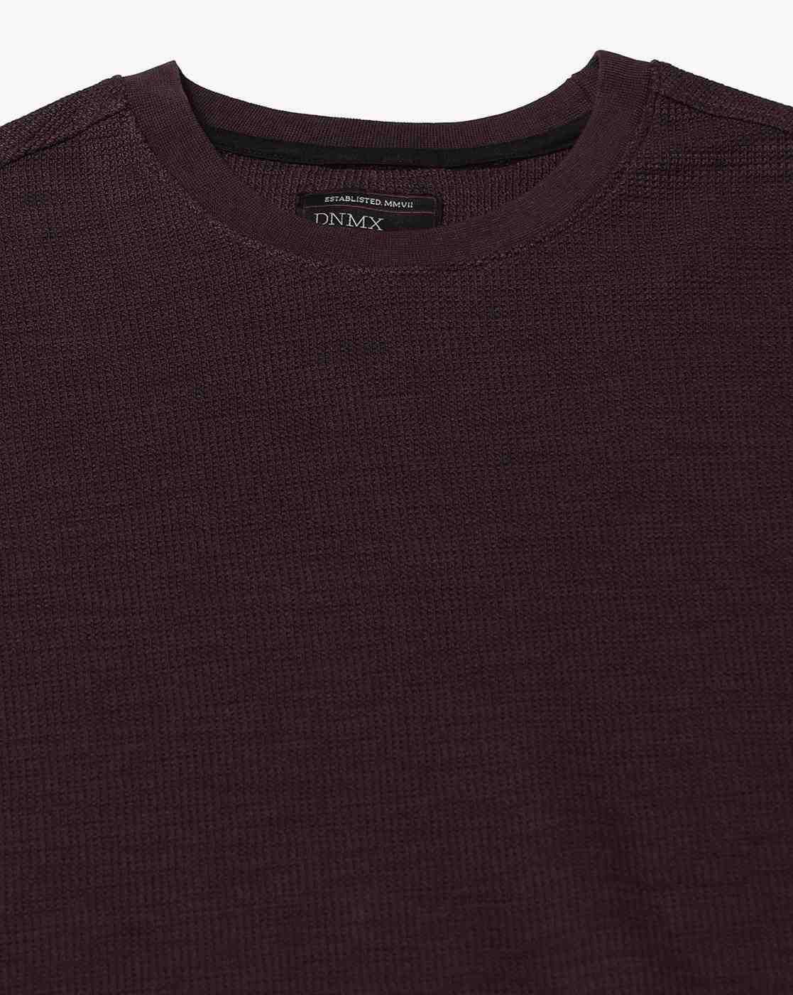 DNMX | Men Ribbed Relaxed Fit Crew-Neck T-Shirt|4