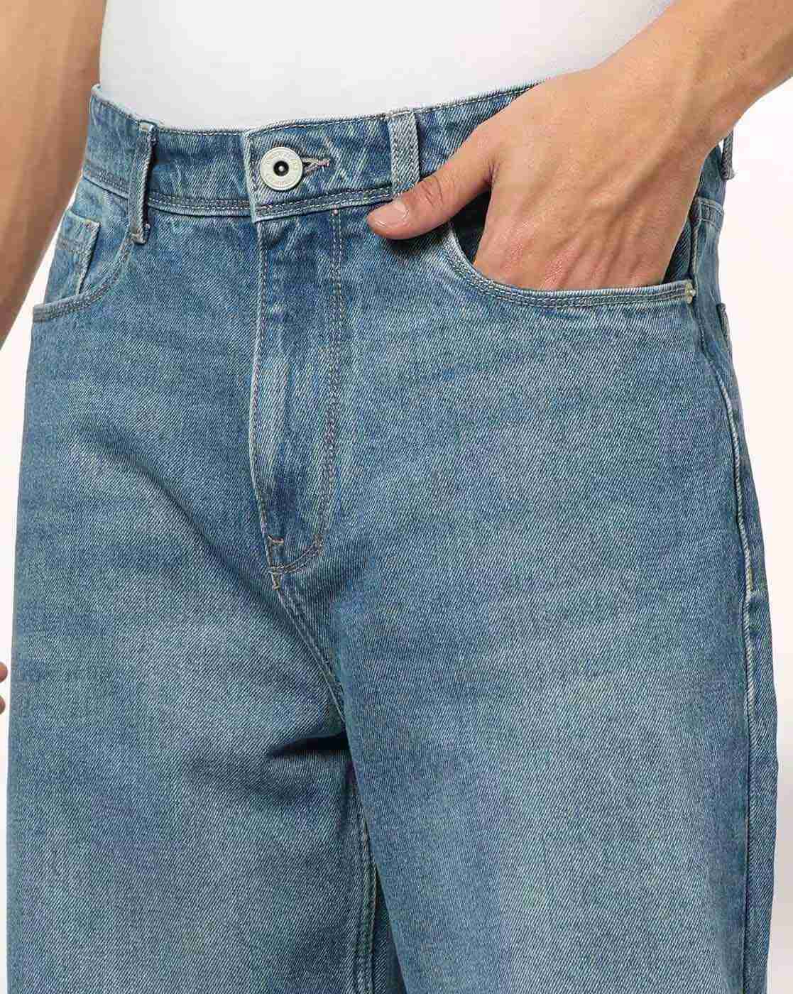 DNMX | Men Mid-Wash Baggy Fit Jeans|4