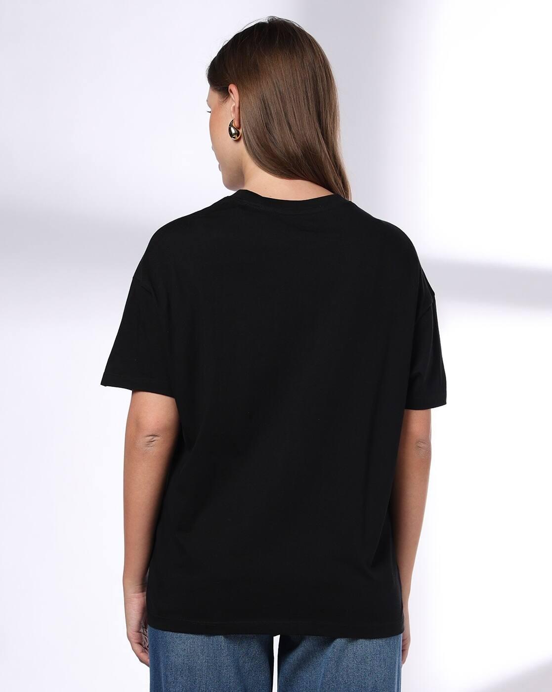 DNMX | Women Graphic Print Loose Fit Crew-Neck T-Shirt|2