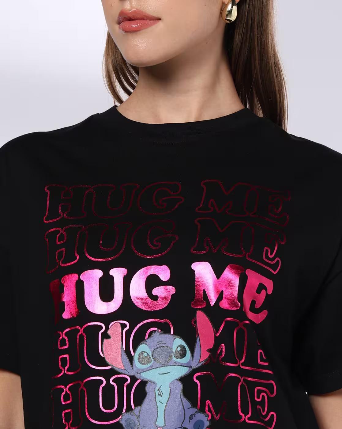 DNMX | Women Graphic Print Loose Fit Crew-Neck T-Shirt|3
