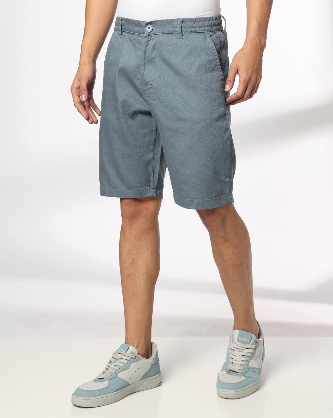 Men Regular Fit Flat-Front Shorts