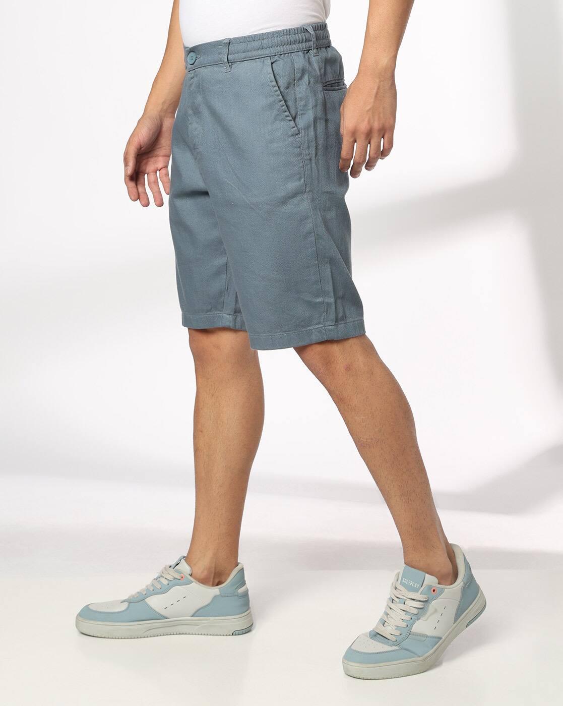 DNMX | Men Regular Fit Flat-Front Shorts|1