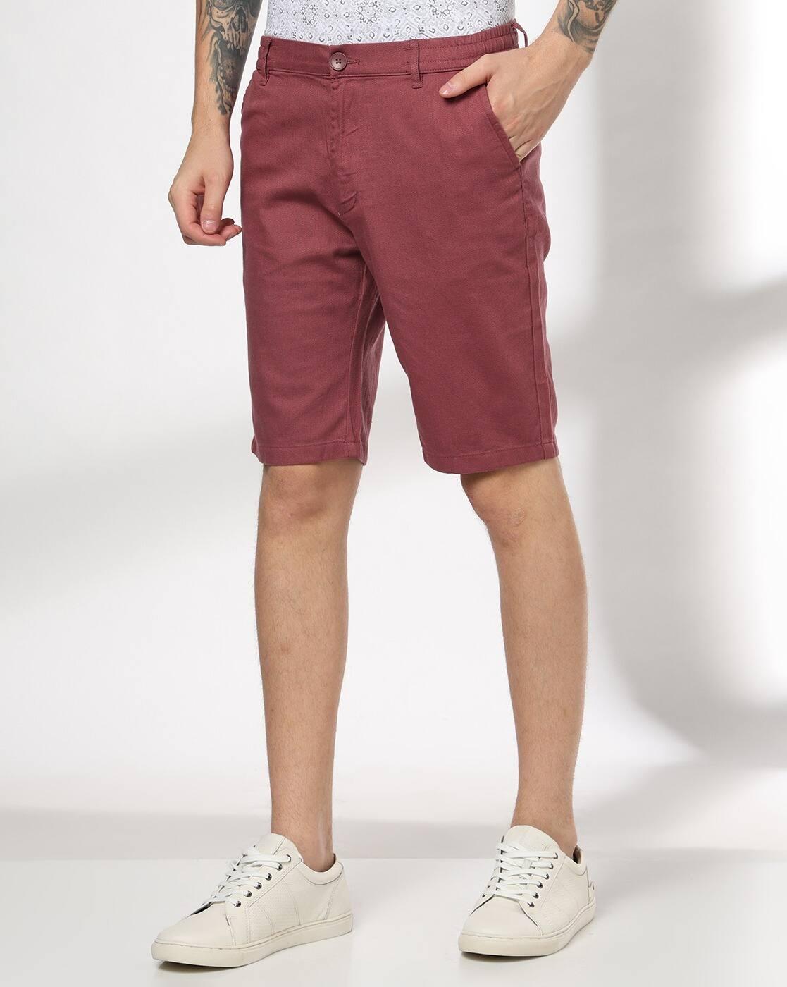 DNMX | Men Regular Fit Flat-Front Shorts|0