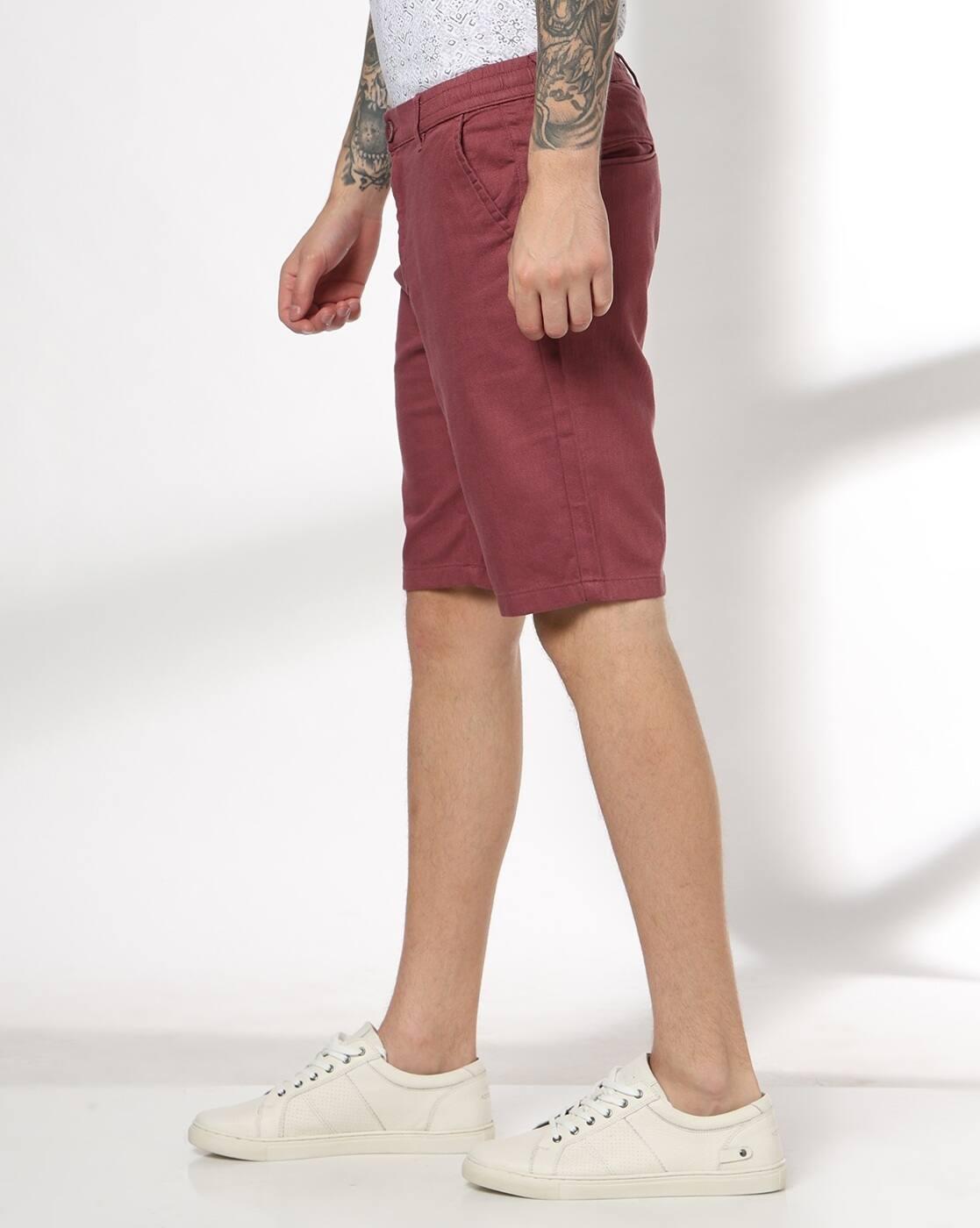 DNMX | Men Regular Fit Flat-Front Shorts|1
