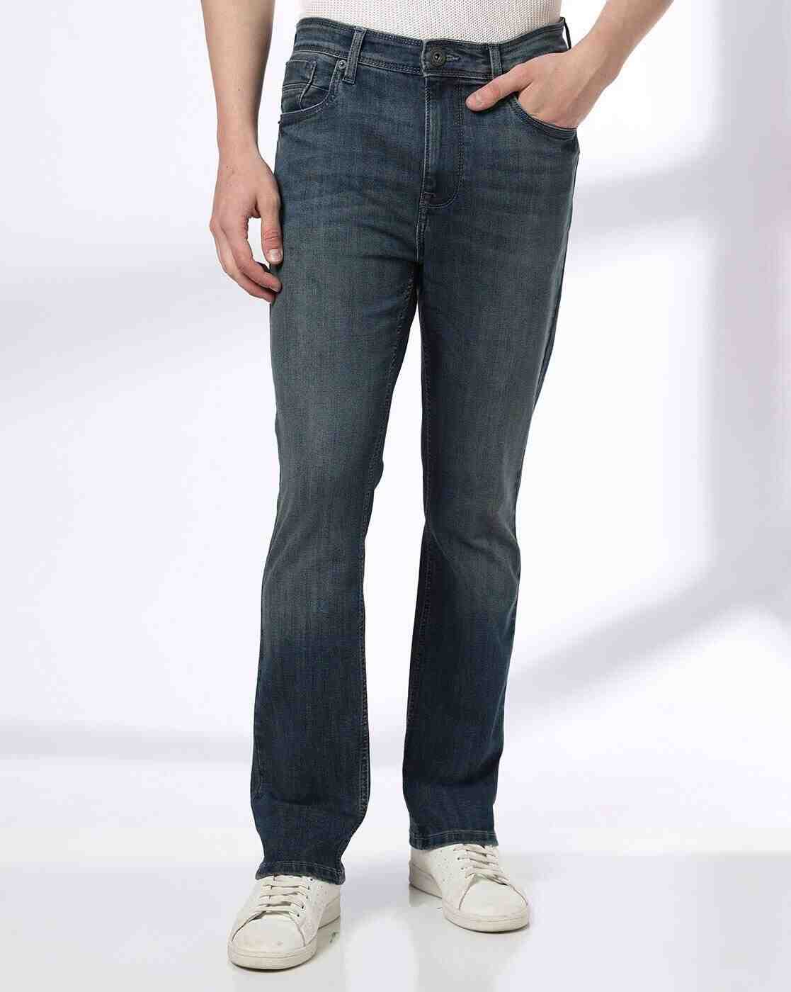 DNMX | Men Lightly Washed Straight Jeans|0