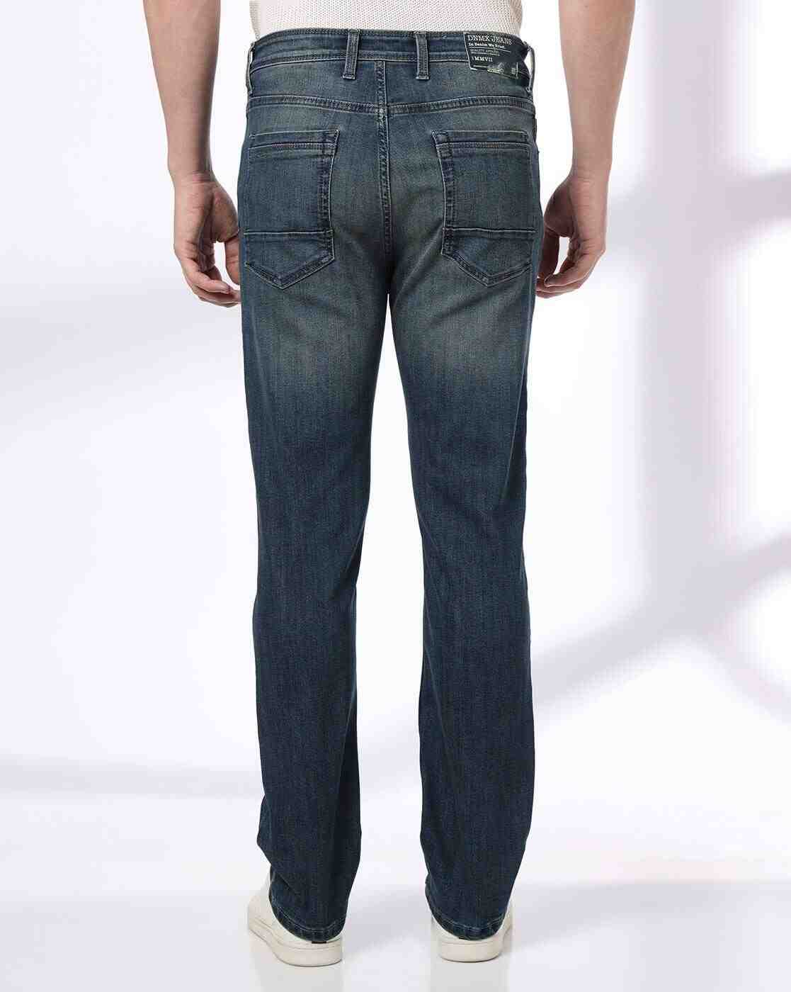 DNMX | Men Lightly Washed Straight Jeans|2