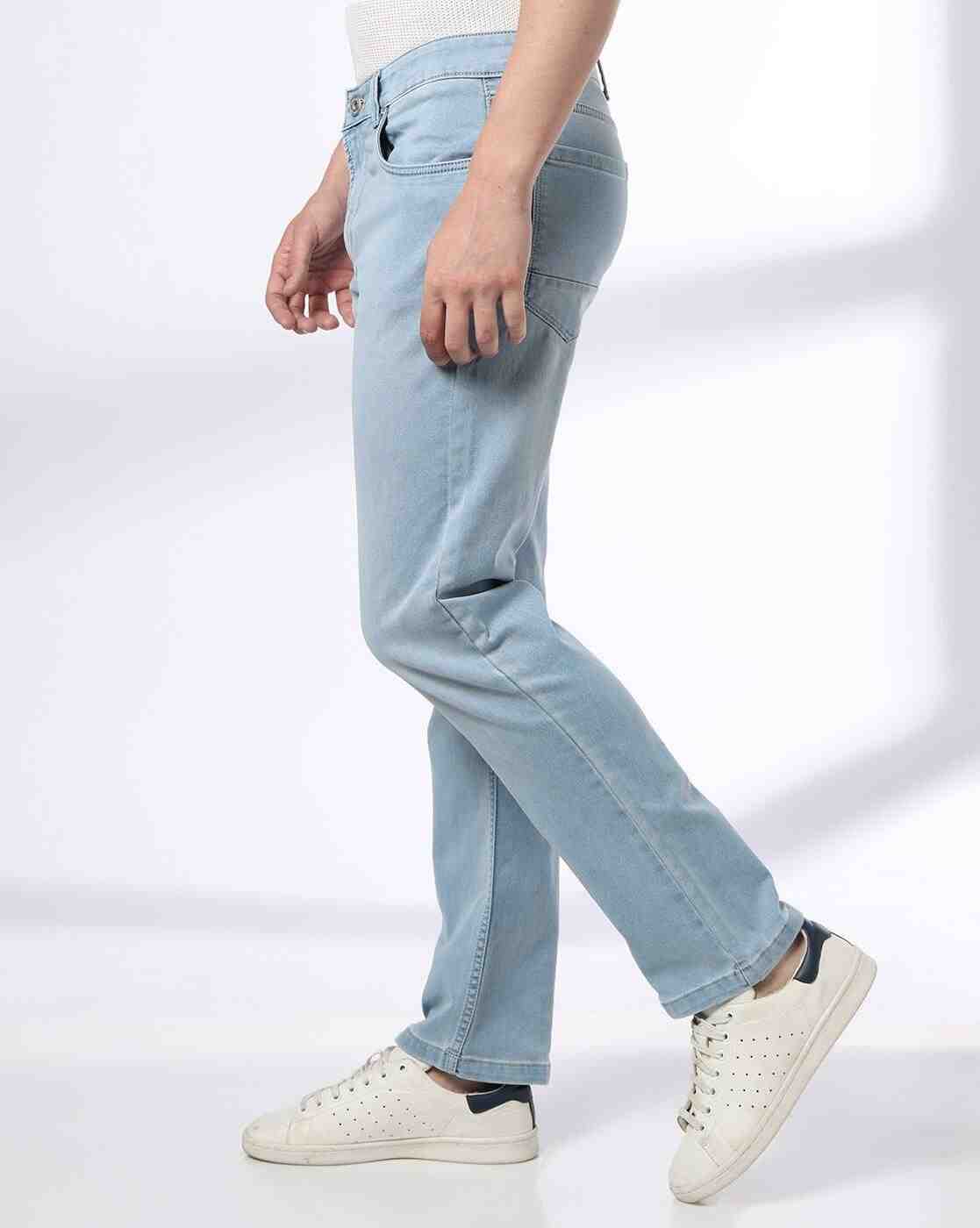 DNMX | Men Mid-Wash Straight Jeans|1