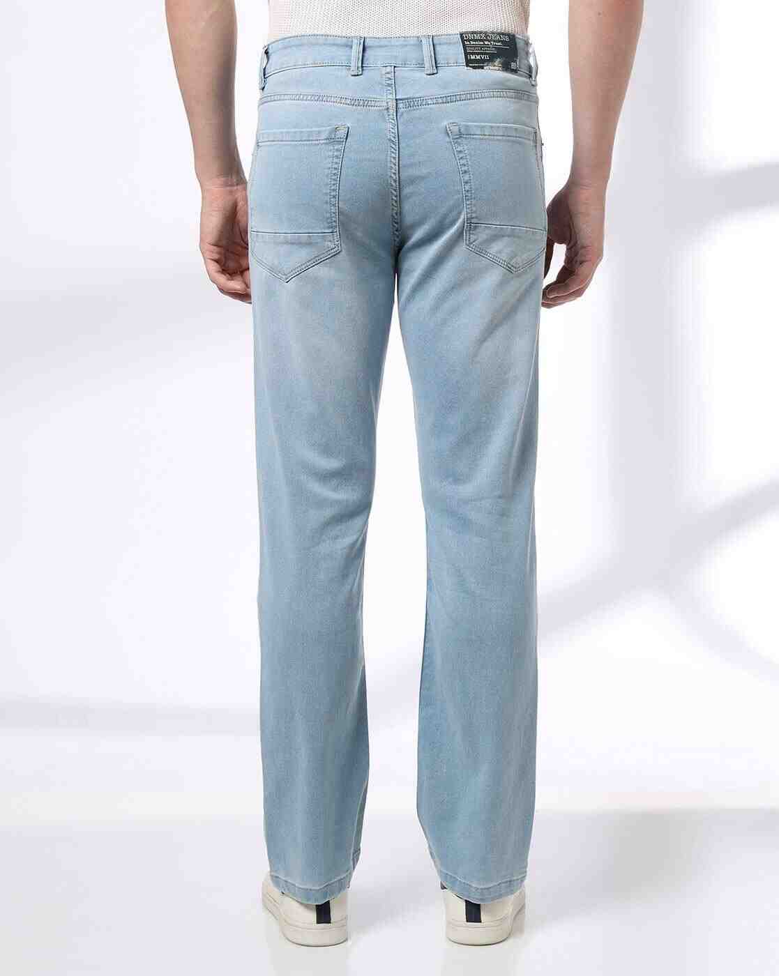 DNMX | Men Mid-Wash Straight Jeans|2