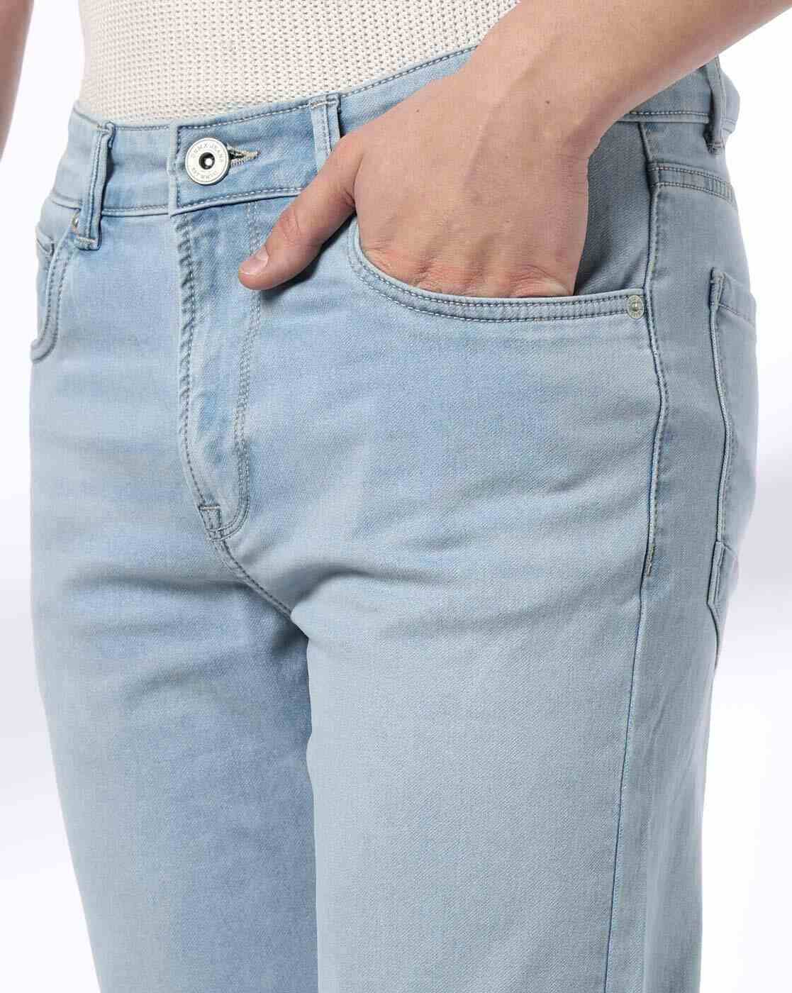 DNMX | Men Mid-Wash Straight Jeans|3