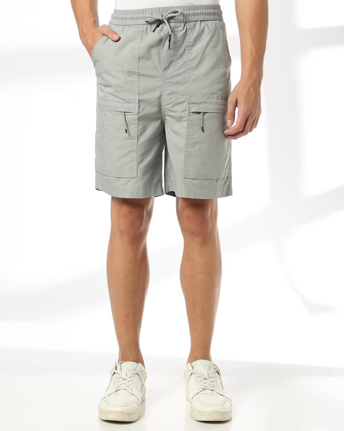 Men Mid-Rise Ripstop Shorts