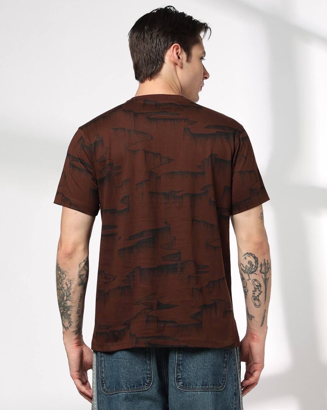 DNMX | Men Printed Regular Fit Crew-Neck T-Shirt|2