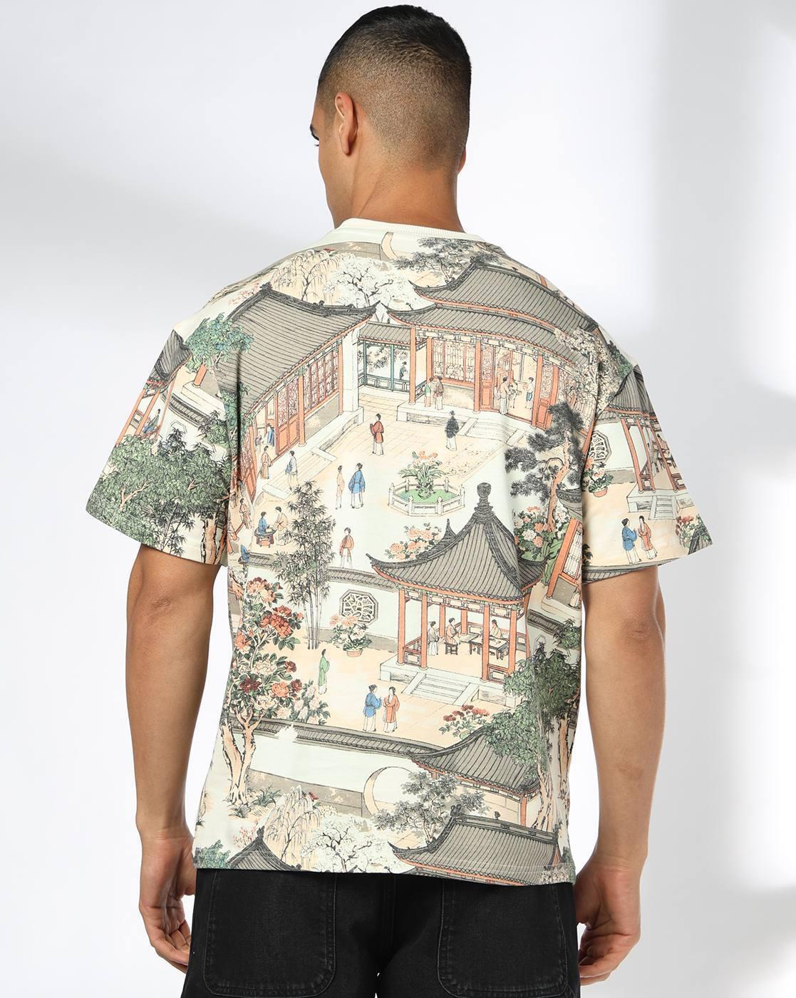 DNMX | Men Graphic Print Boxy Fit Crew-Neck T-Shirt|2