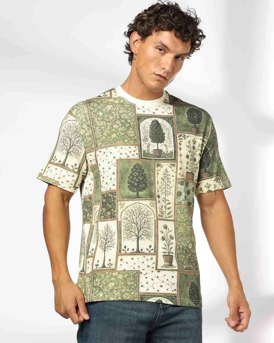 DNMX | Men Printed Relaxed Fit Crew-Neck T-Shirt|0