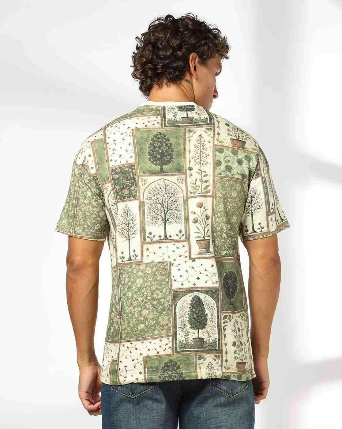 DNMX | Men Printed Relaxed Fit Crew-Neck T-Shirt|2
