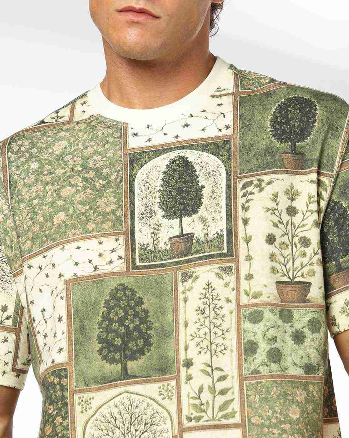 DNMX | Men Printed Relaxed Fit Crew-Neck T-Shirt|3