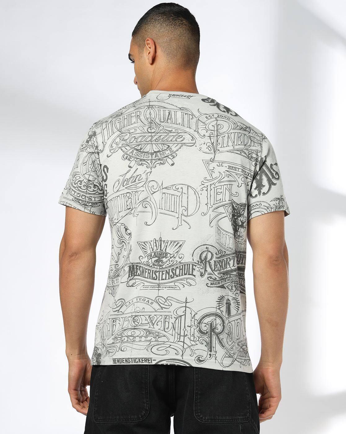DNMX | Men Graphic Print Regular Fit Crew-Neck T-Shirt|2