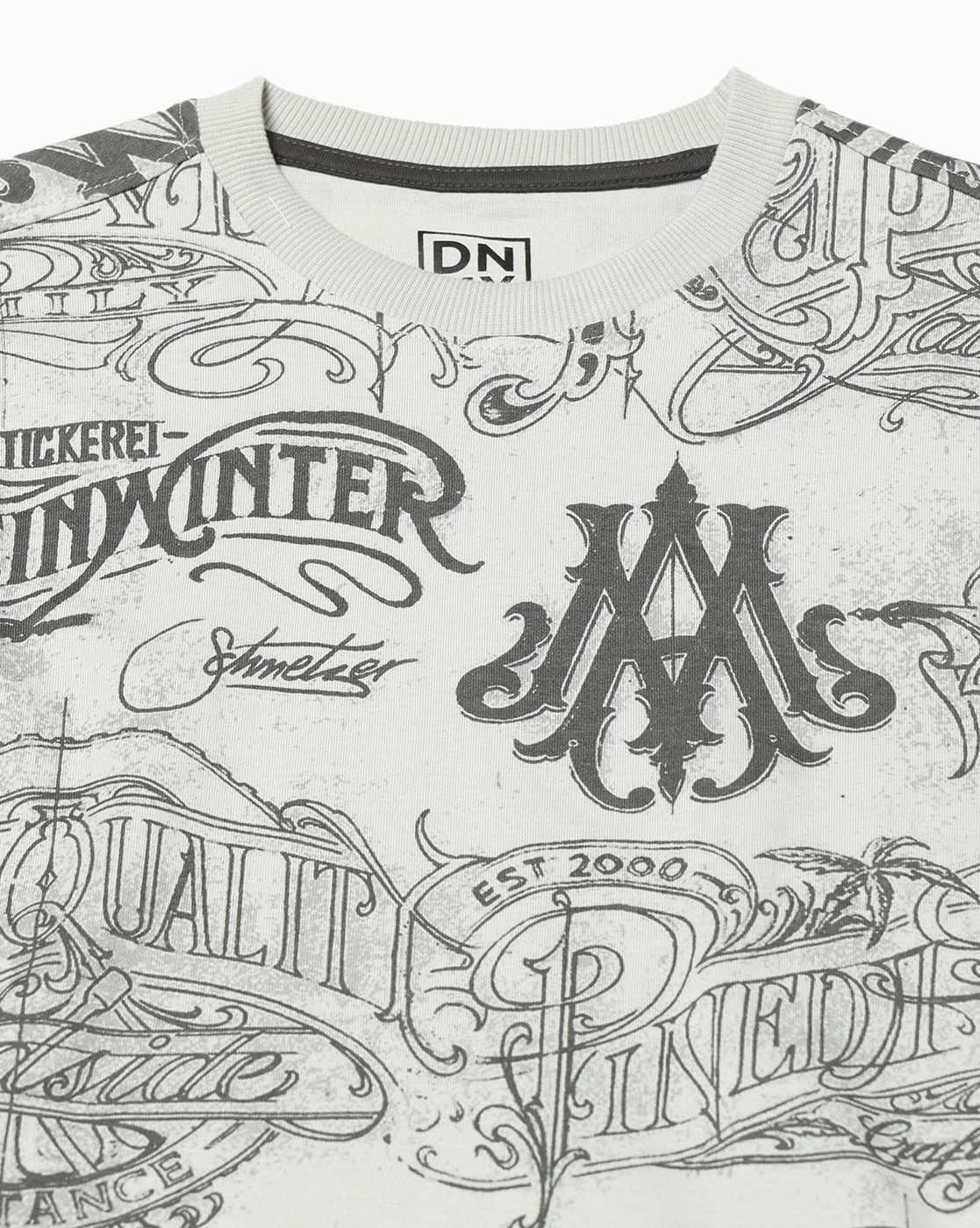 DNMX | Men Graphic Print Regular Fit Crew-Neck T-Shirt|4